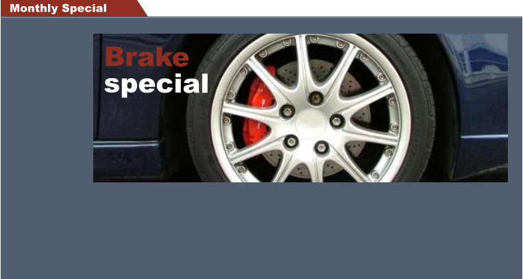 Monthly Special Brake special